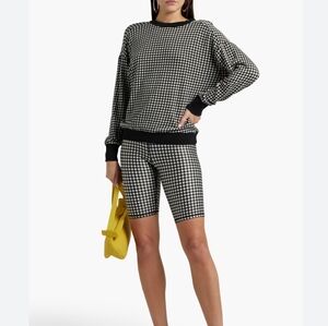 Alice + Olivia Natalie Striped Boxy Crewneck Sweatshirt